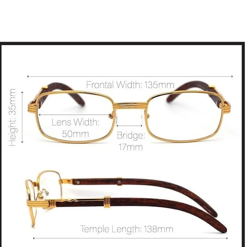 Women Silver Square Eyeglasses‎ Black Arms Clear Lens Retro Professional Frames
